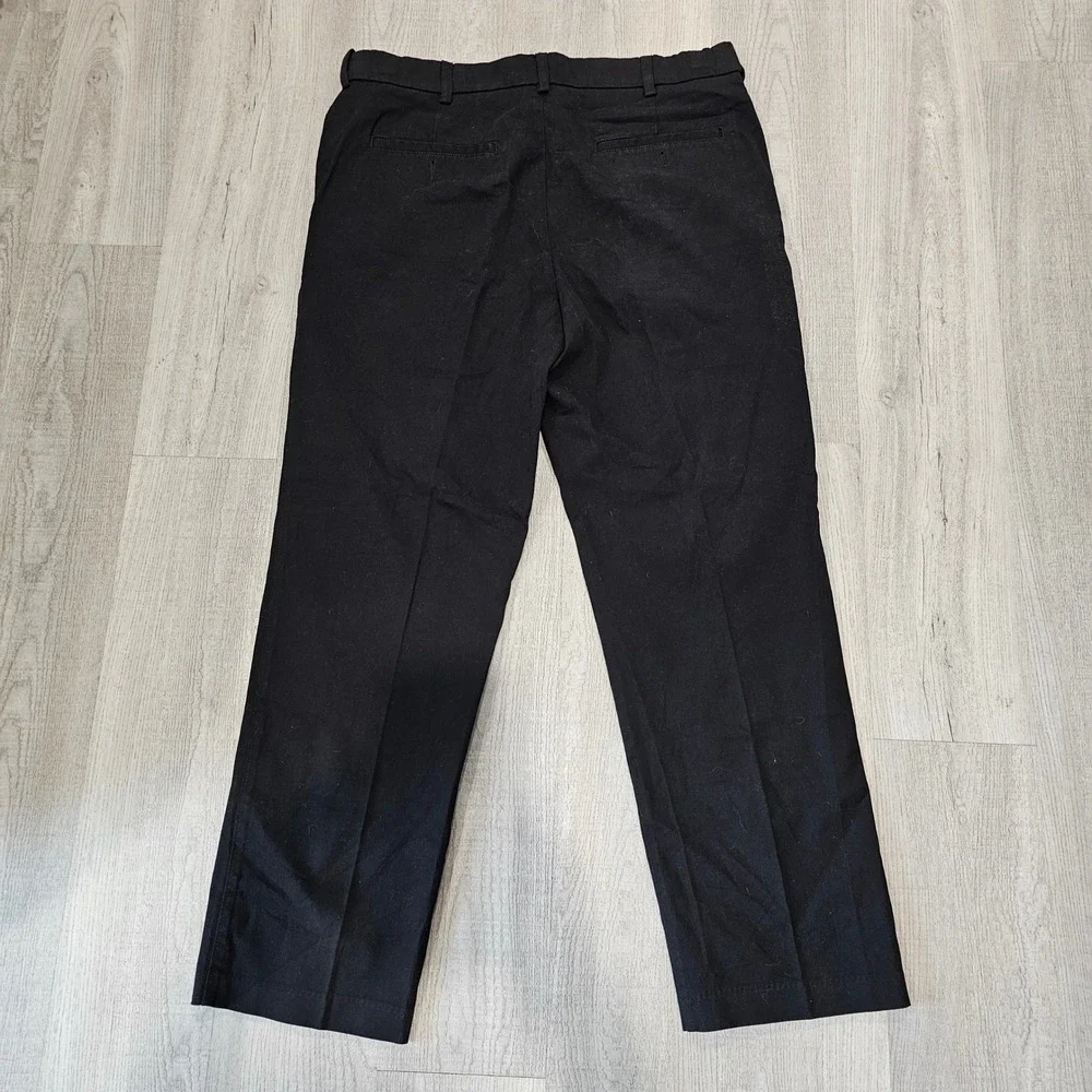 Savane Mens Black Dress Pants‎ 34x29 Comfort Waist Straight Leg Casual